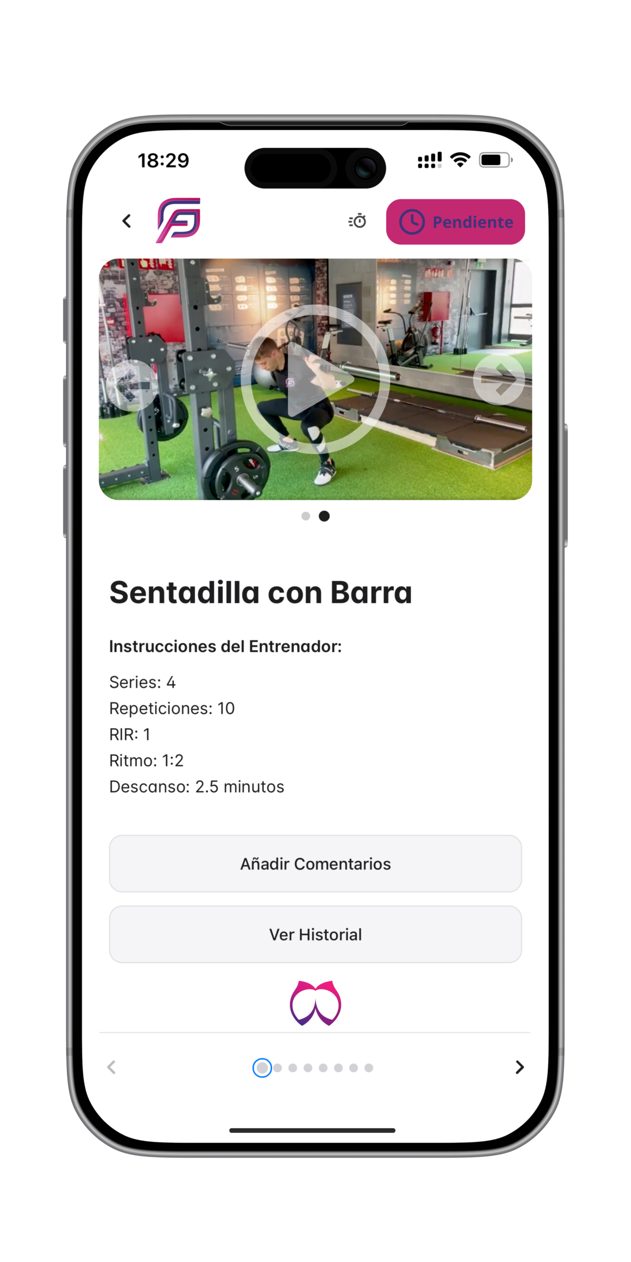 Ejercicio con vídeo e instrucciones